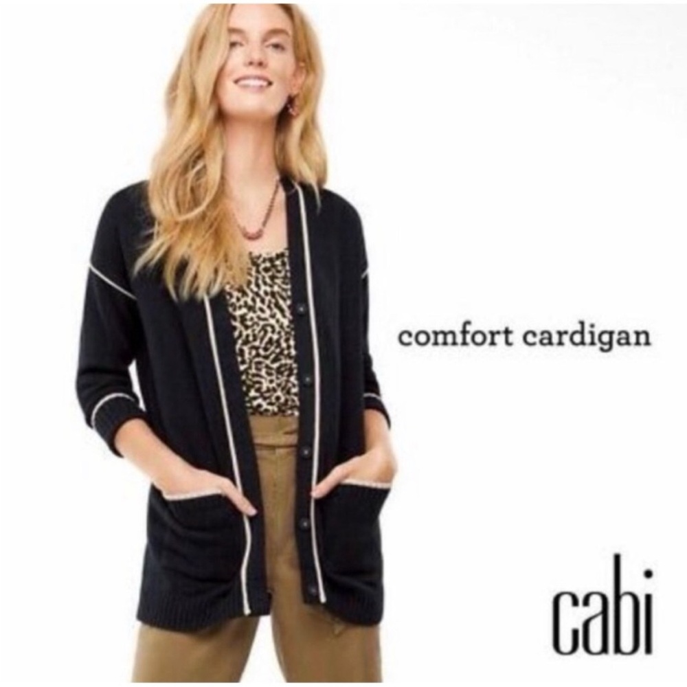 $125 Cabi  Women's  #5633 Snap Button Front Comfort  Cardigan Size M Black